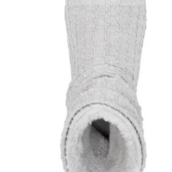 CHARTER CLUB Slouchy fur lined women's bootie slippers - GRAY - XL (11-12) - Picture 13 of 16